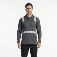 Polera Polo Manga Larga Reflectante Híbrida Cuello Piqué
