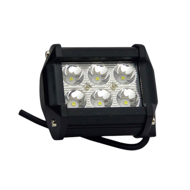 GENERICO - x2 Neblinero 6 LED 18W 12V Modelo Rectangular