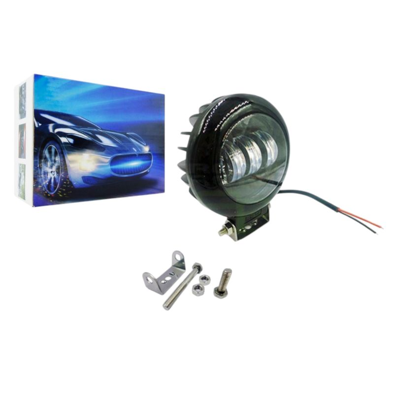 GENERICO - x2 Neblinero LED 3 LED NEW XB 30W Redondo 12/24 Volt