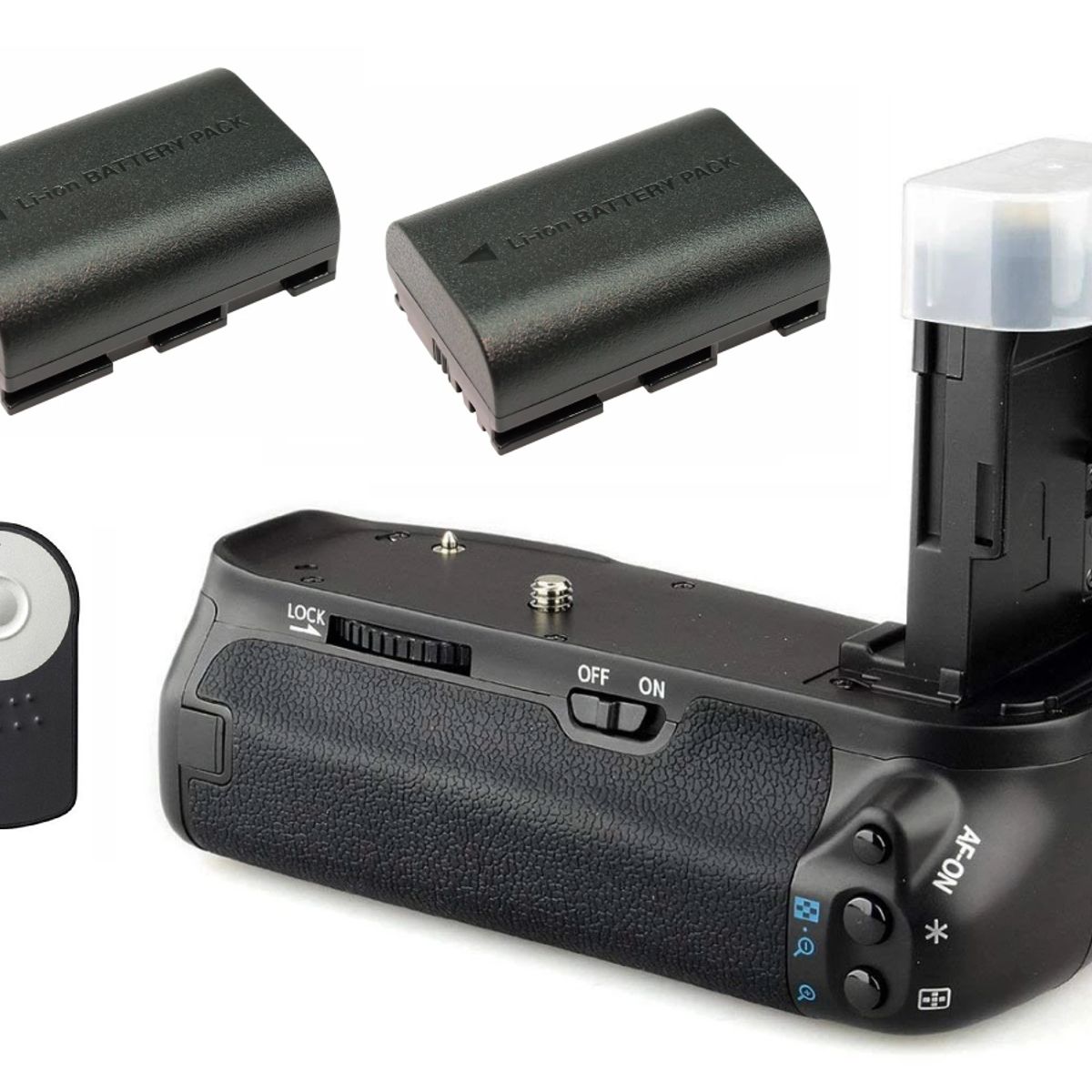 GENERICO - BATTERY GRIP CANON 7D Mark II ALTERNATIVO + 2 BATERÍAS + CONTROL REMOTO