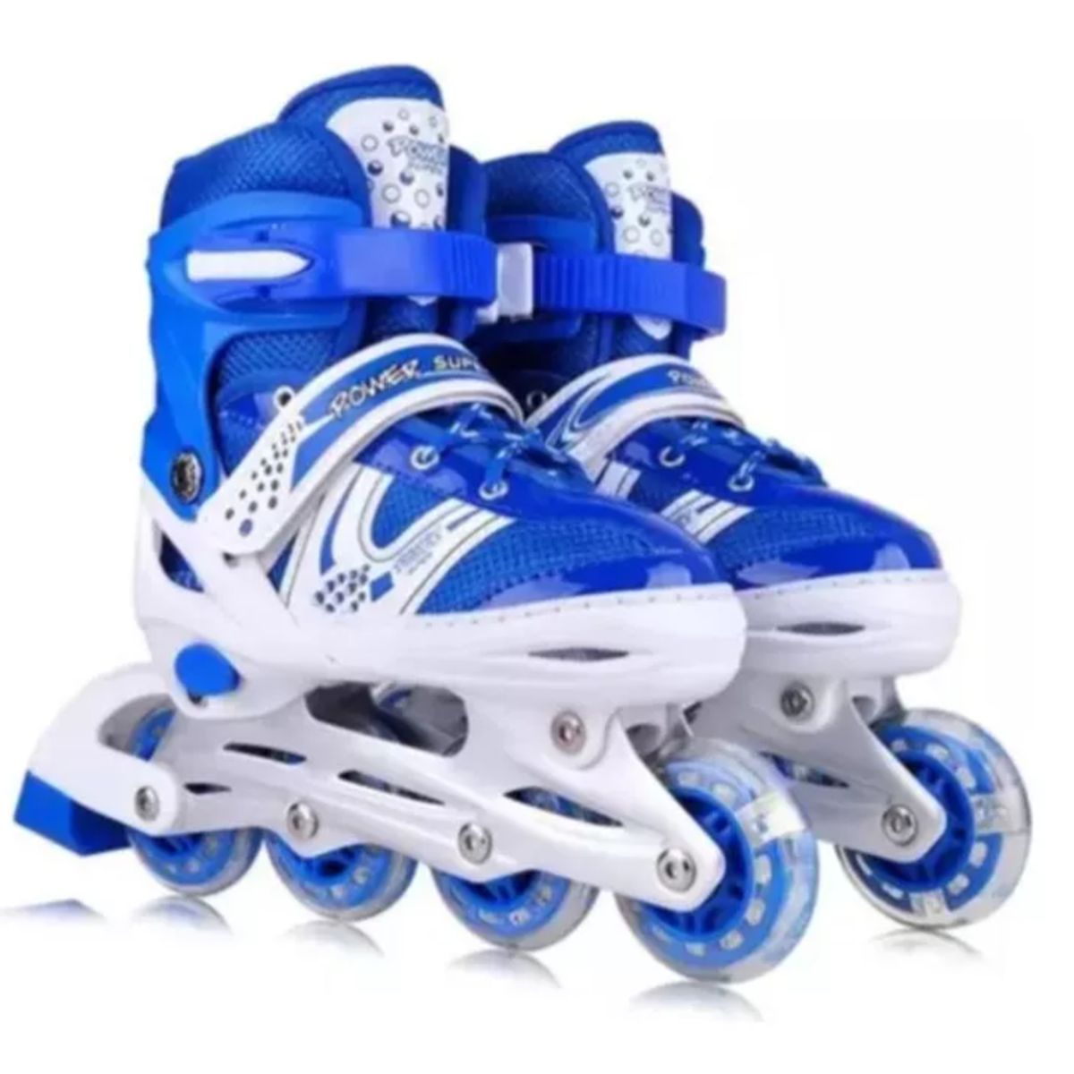 GENERICO - Patines Lineales Ruedas Mas Protección Para Niños Talla M Azul