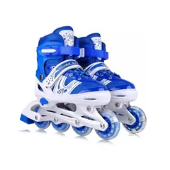 GENERICO - Patines Lineales Ruedas Mas Protección Para Niños Talla M Azul