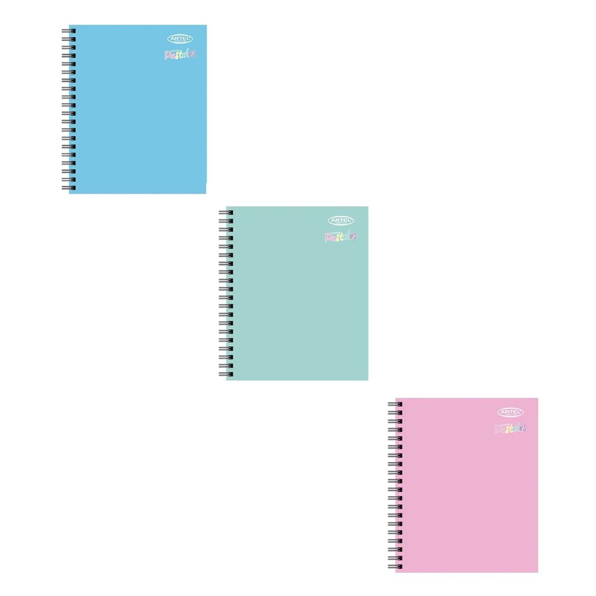 ARTEL - Cuaderno triple tamaño pequeño tonos pastel