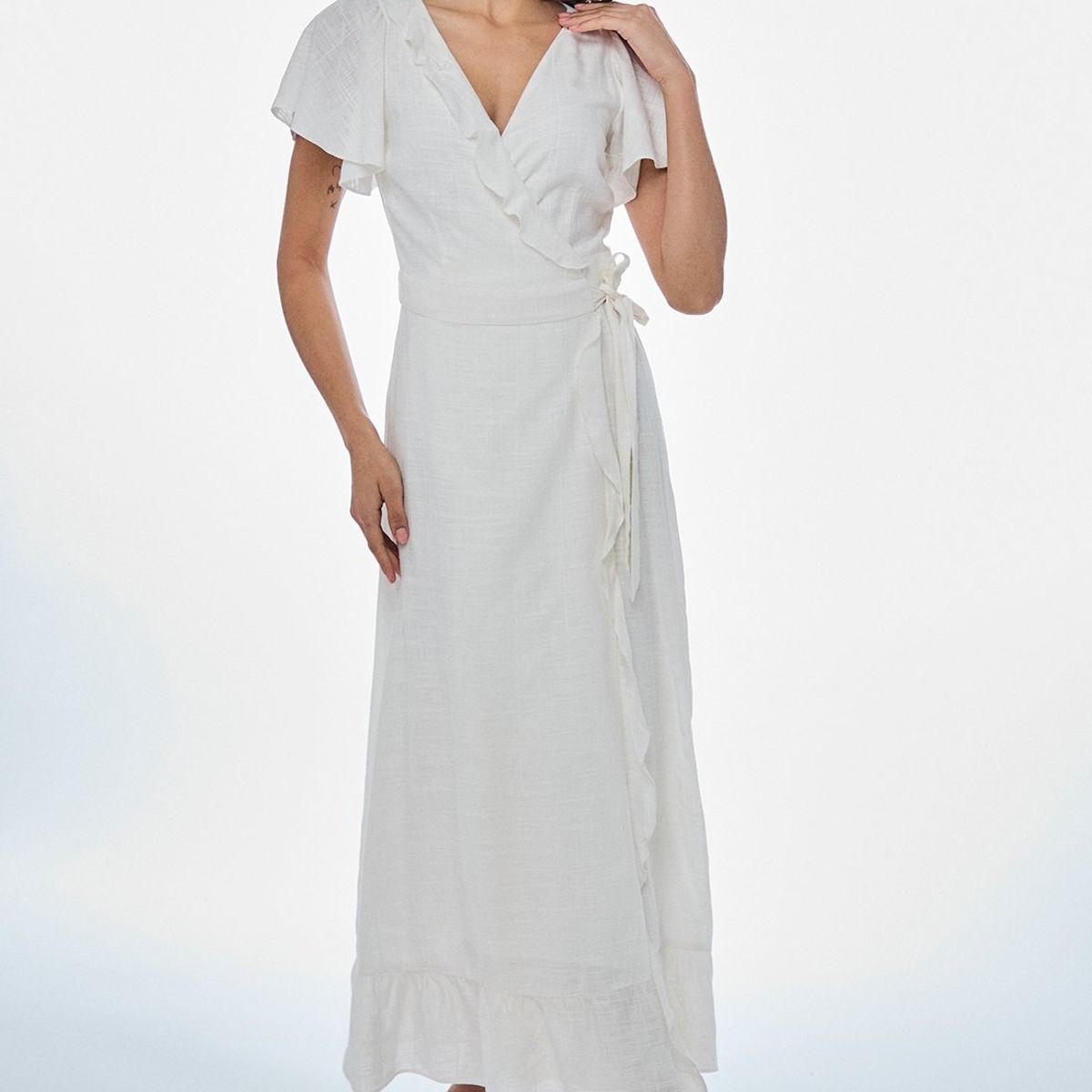 IO - Vestido Largo Crudo Mujer Io