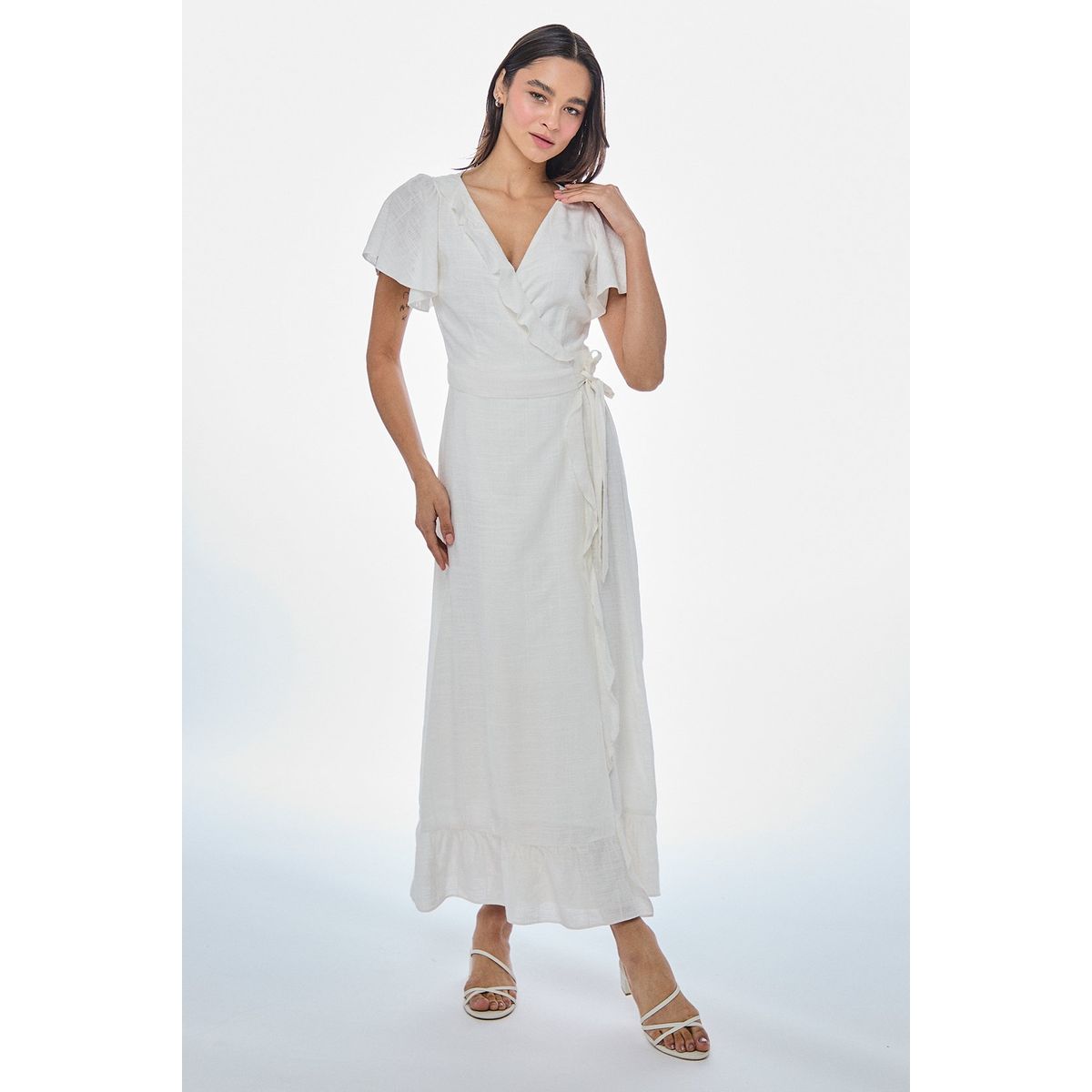 IO - Vestido Largo Crudo Mujer Io