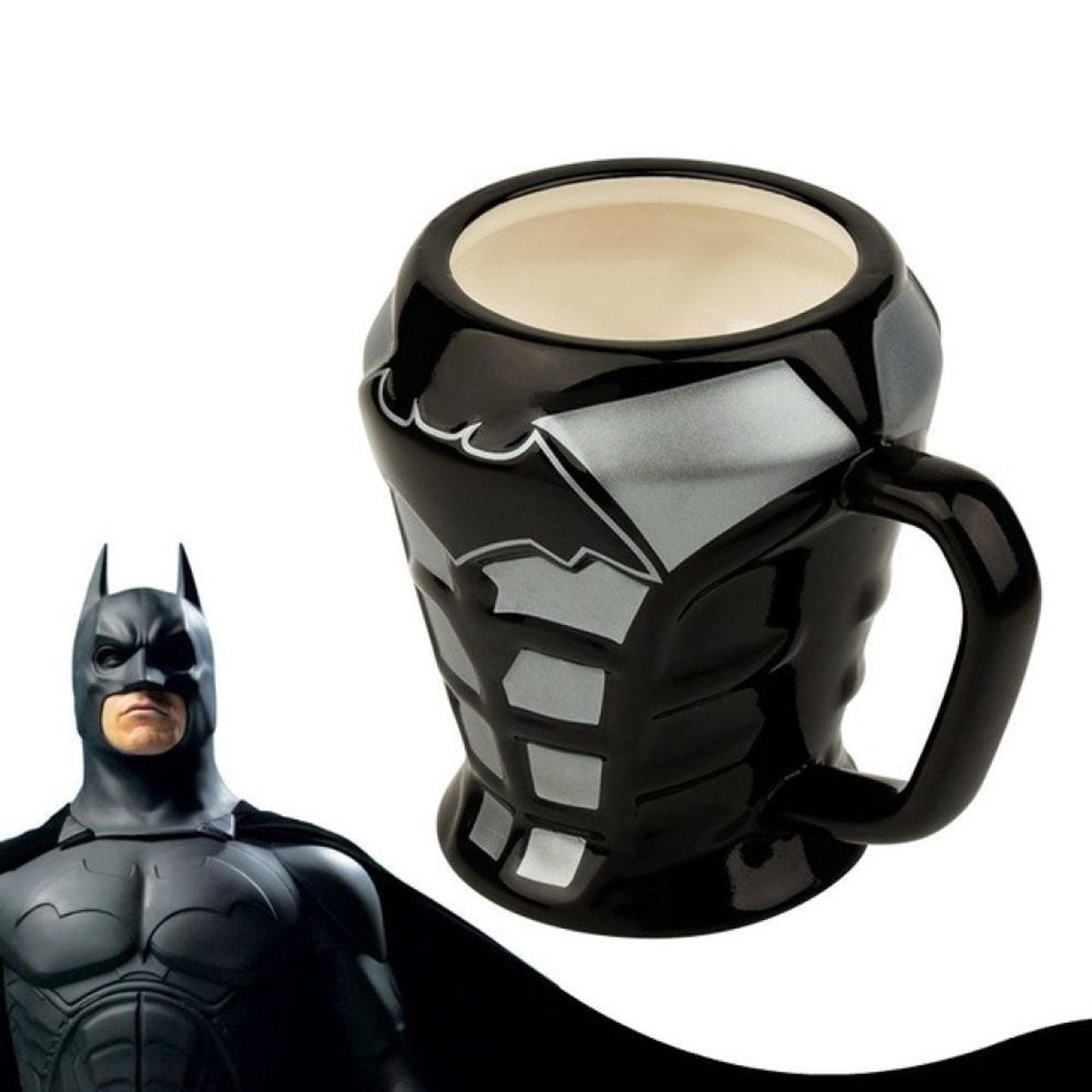 GENERICO - Tazón Taza 3d Cerámica Batman Liga De La Justicia - Negro