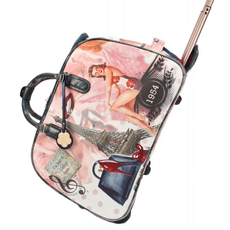 VANE COLLECTION - Bolso de viaje estampado mujer duffel trolly con ruedas