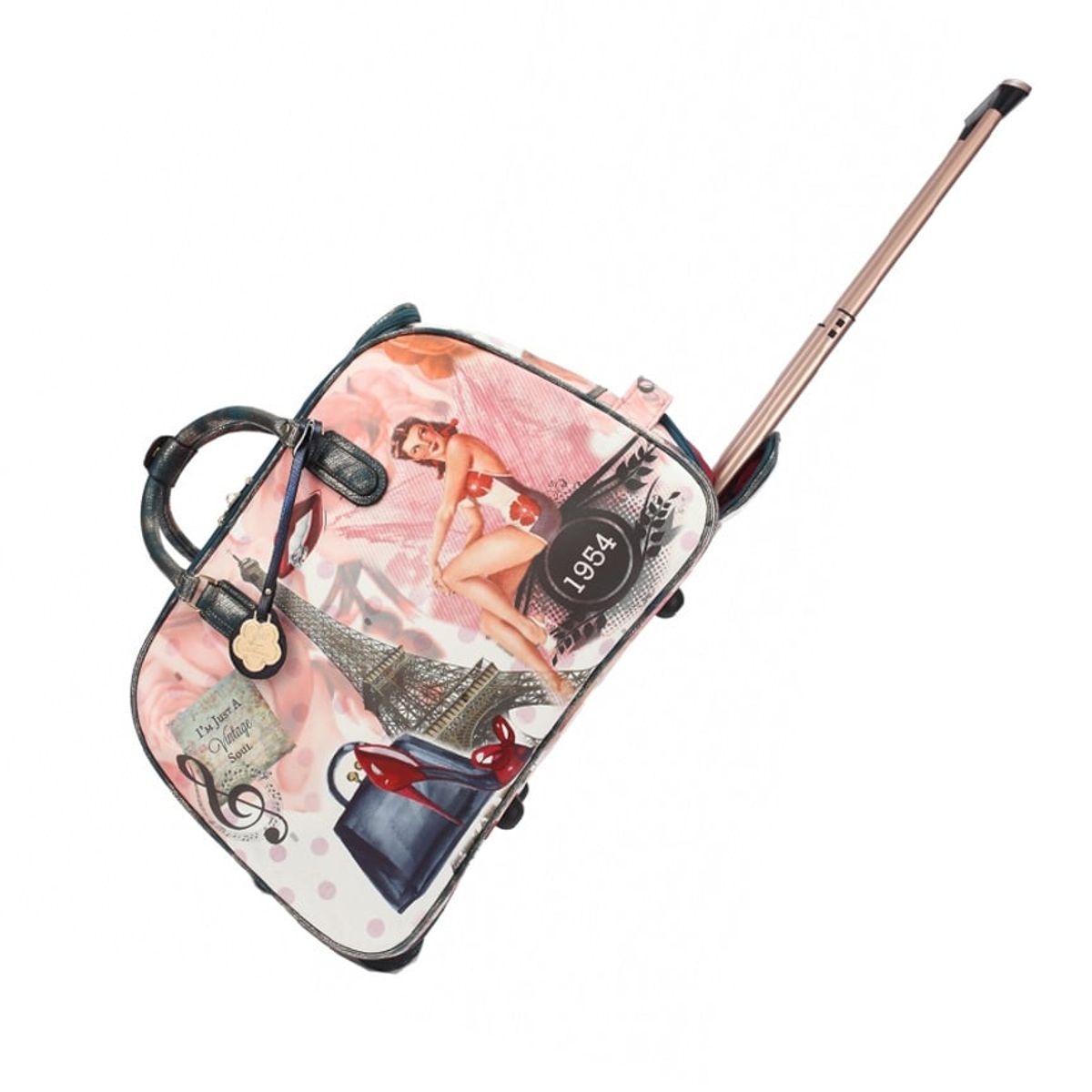 VANE COLLECTION - Bolso de viaje estampado mujer duffel trolly con ruedas