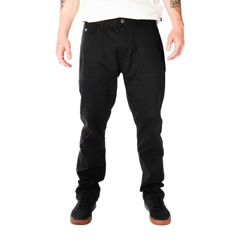 HANG LOOSE - Pantalon Negro Washed Hombre Hang Loose