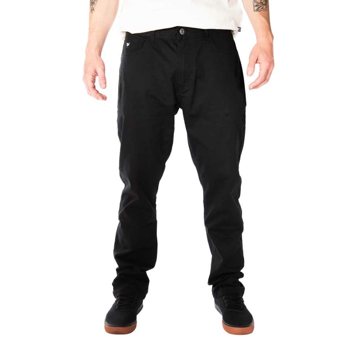 HANG LOOSE - Pantalon Negro Washed Hombre Hang Loose