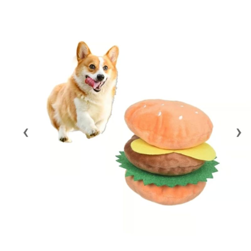 GENERICO - Juguete Hamburguesa Burguer De Peluche Sonido Para Perros