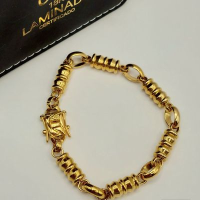 Imagen 2 del producto Pulsera ORO Laminado 18K Tejido Balín con Broche Cajón