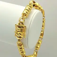 GENERICO - Pulsera ORO Laminado 18K Tejido Balín con Broche Cajón