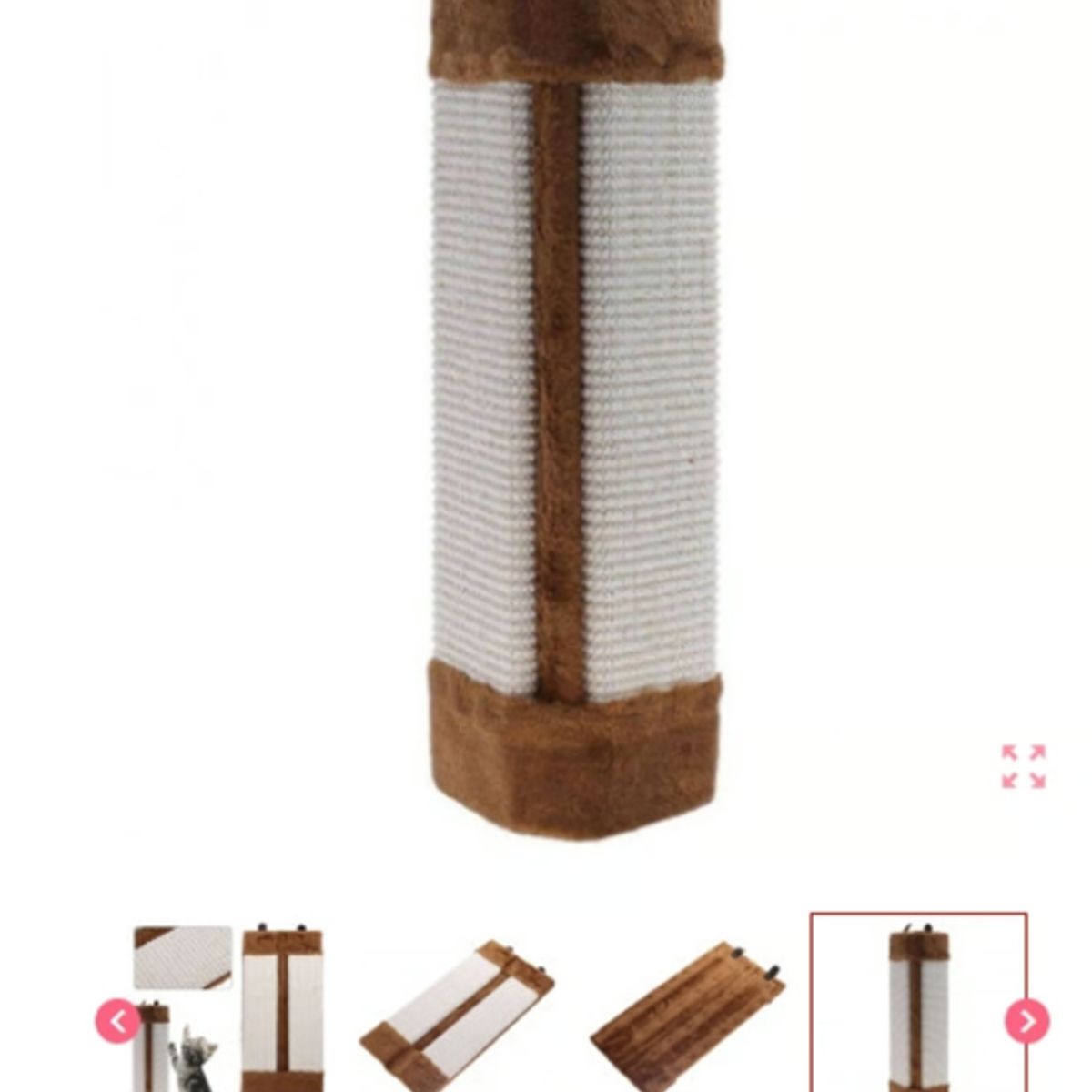 GENERICO - Rascador De Sisal Para Gatos Esquinero Cafe