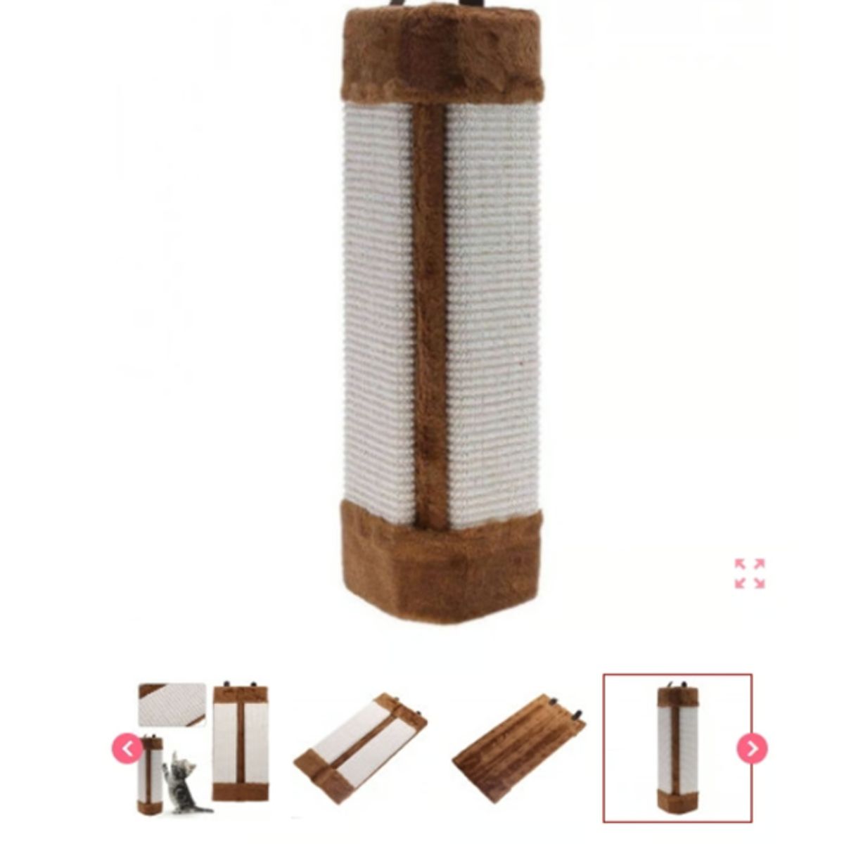 GENERICO - Rascador De Sisal Para Gatos Esquinero Cafe