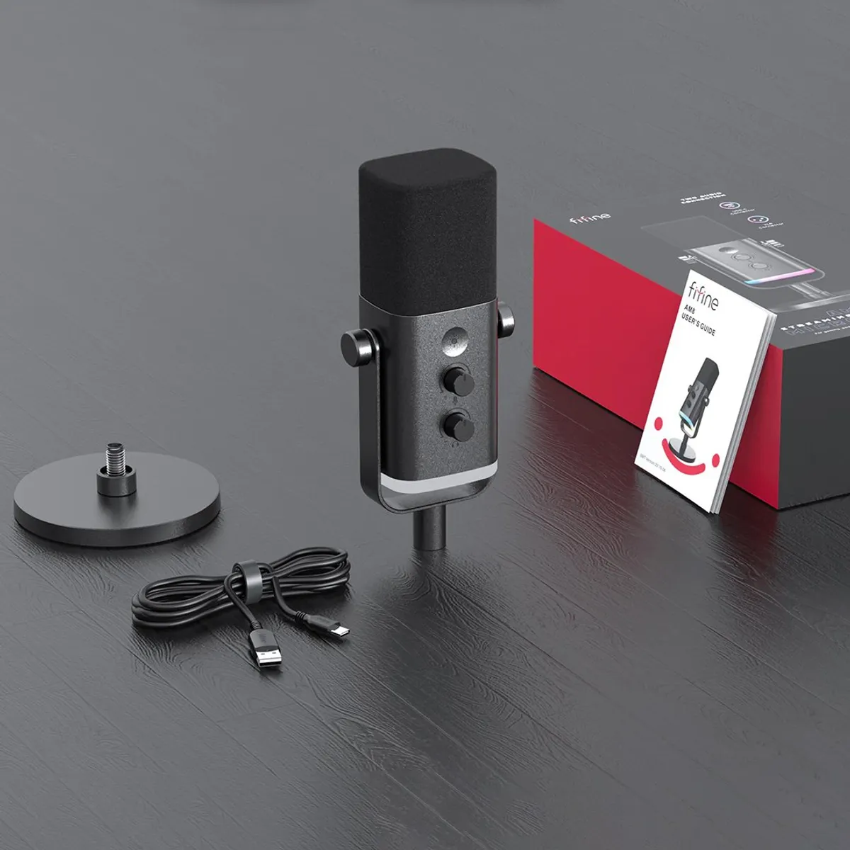 FIFINE - Microfono Fifine AM8 Dinamico Cardioide Usb o XLR RGB