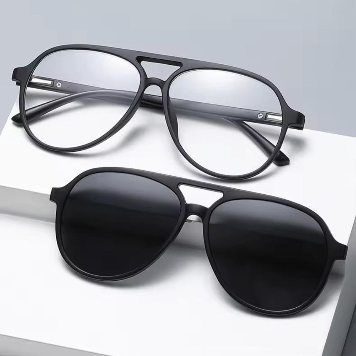 GENERICO - Lentes de sol con sobrelentes magneticos intercambiables