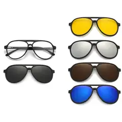 GENERICO - Lentes de sol con sobrelentes magneticos intercambiables