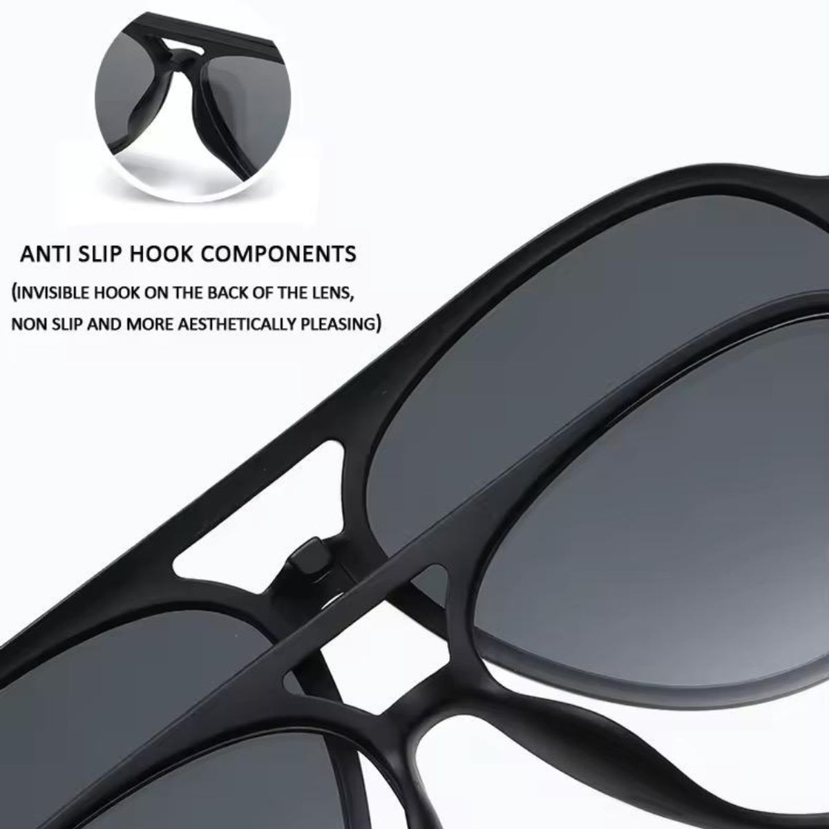 GENERICO - Lentes de sol con sobrelentes magneticos intercambiables