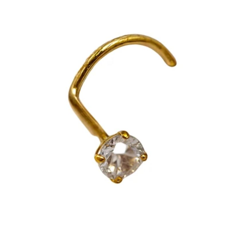 ELBAULDEJUMA - Piercing tipo S nostril 3mm titanio ASTM F136 chapado en oro 18k