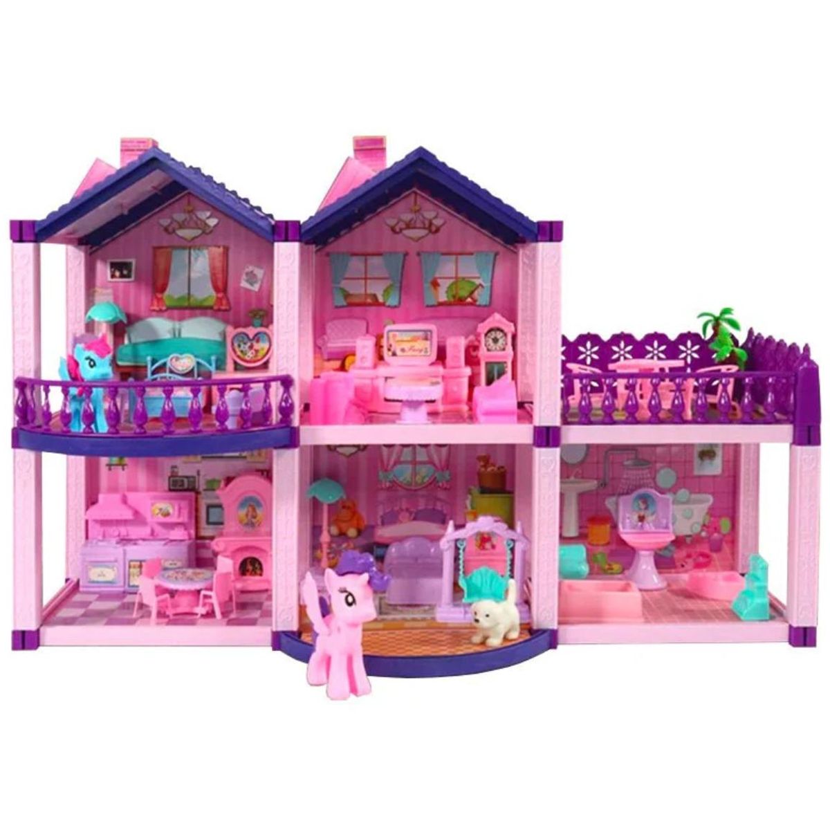 GENERICO - Casa De Muñecas Infantil Niñas 60x22x38Cm Pony Juguete