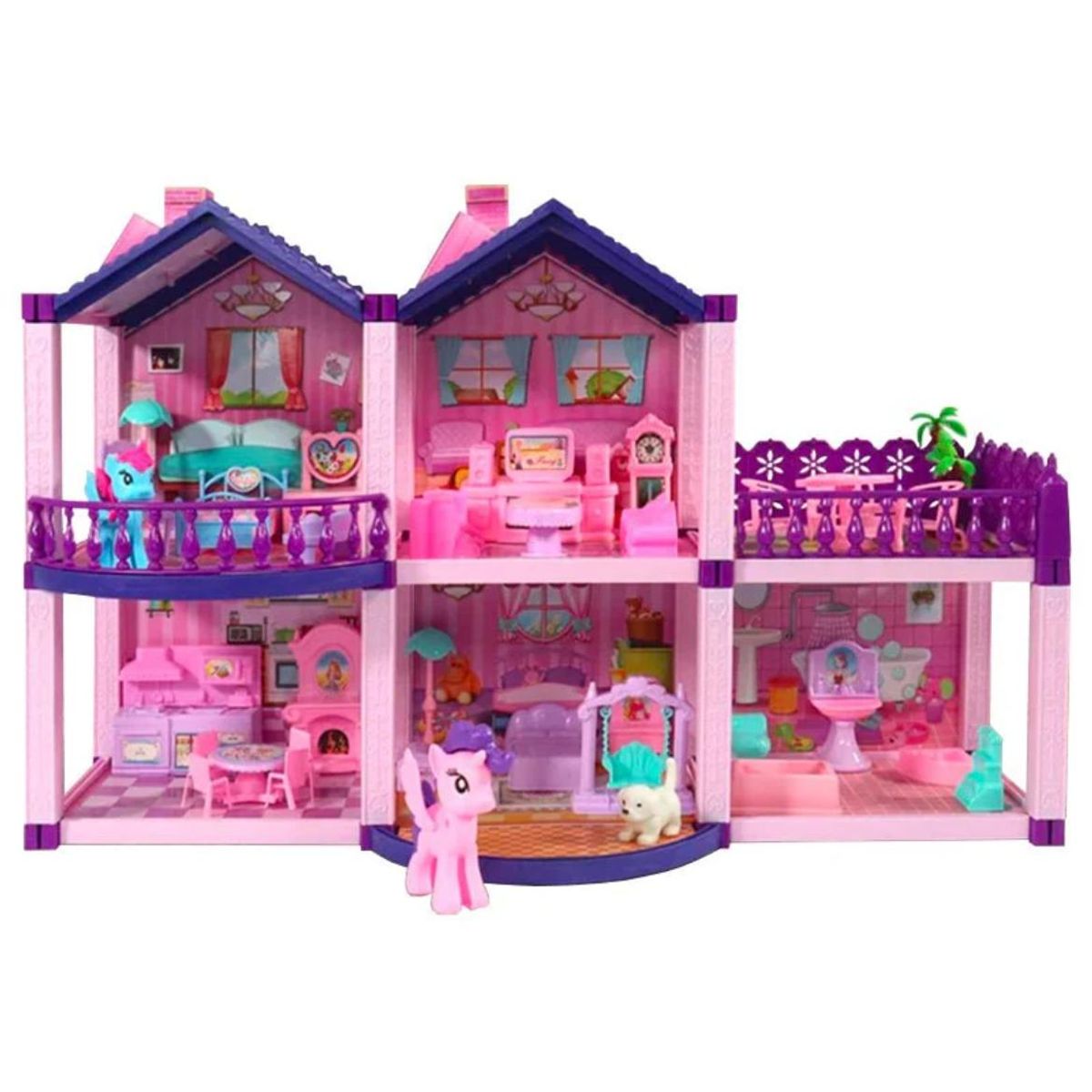 GENERICO - Casa De Muñecas Infantil Niñas 60x22x38Cm Pony Juguete