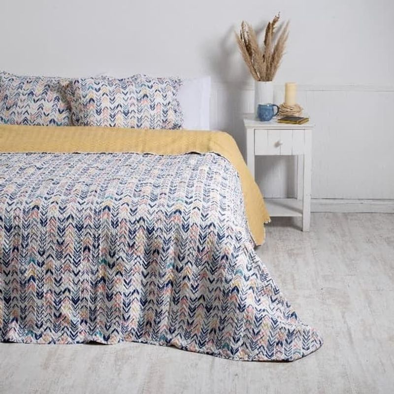 MASHINI - Quilt Microfibra Estampado 1.5 Plazas Mashini