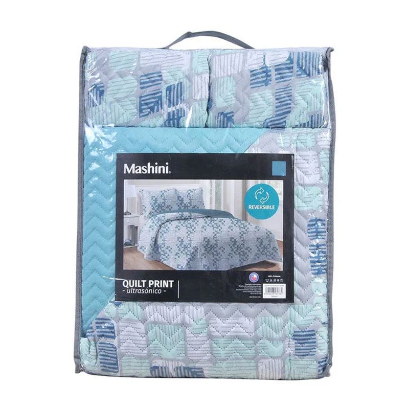 MASHINI - Quilt Microfibra Estampado 1.5 Plazas Mashini