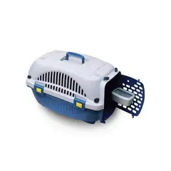 GENERICO - Transportador de plastico para mascotas - Azul - 60x40x42 cm