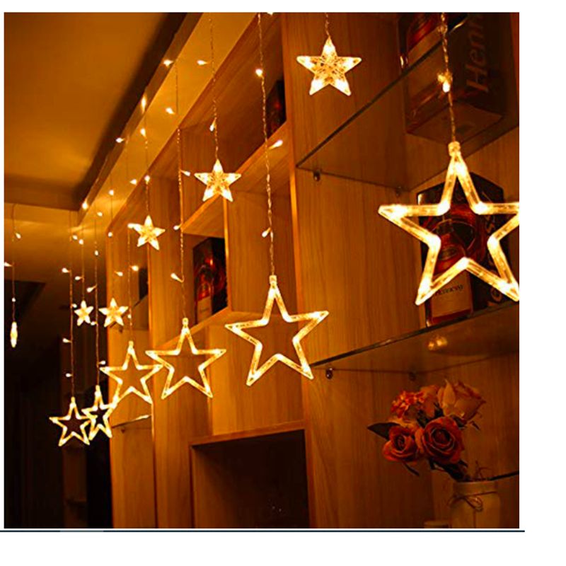 GENERICO - Cortina de luces de navidad - Guirnalda Luz Solar 2,5 mts ESTRELLAS
