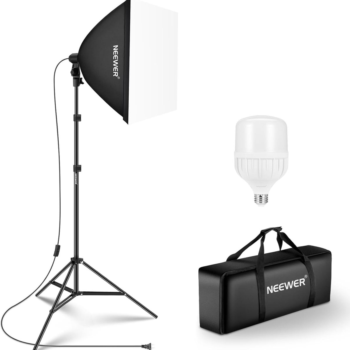 NEEWER - 35W 60cm Softbox Kit de Iluminación Estudio Fotográfico 5700K LED Luz