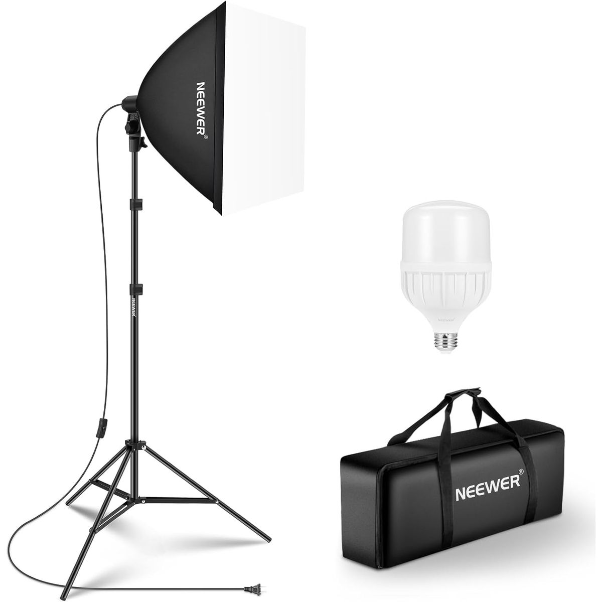 NEEWER - 35W 60cm Softbox Kit de Iluminación Estudio Fotográfico 5700K LED Luz
