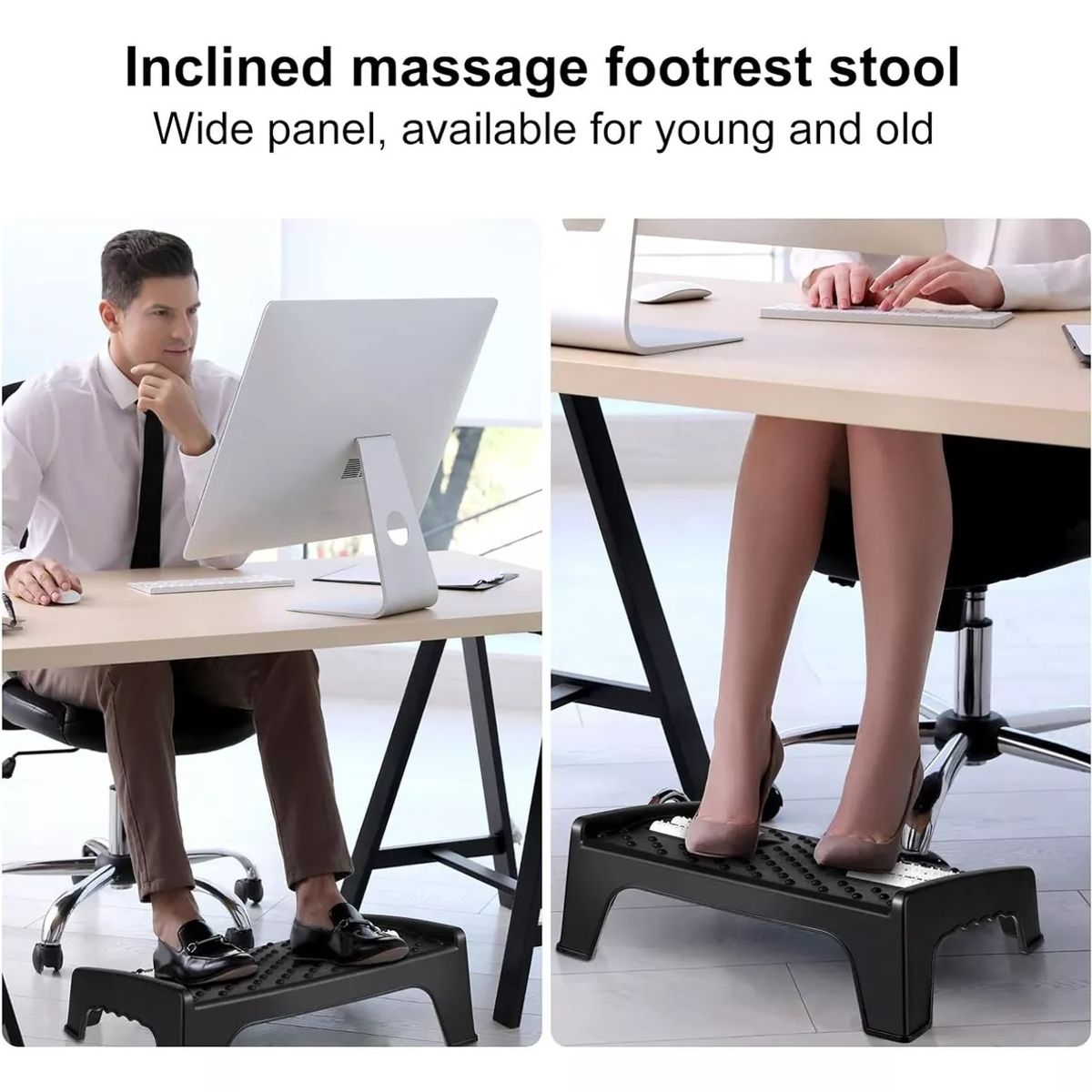 KUANGYE - Reposapie Pies Para Escritorio, Masajeador Ajustable 6 Nivel