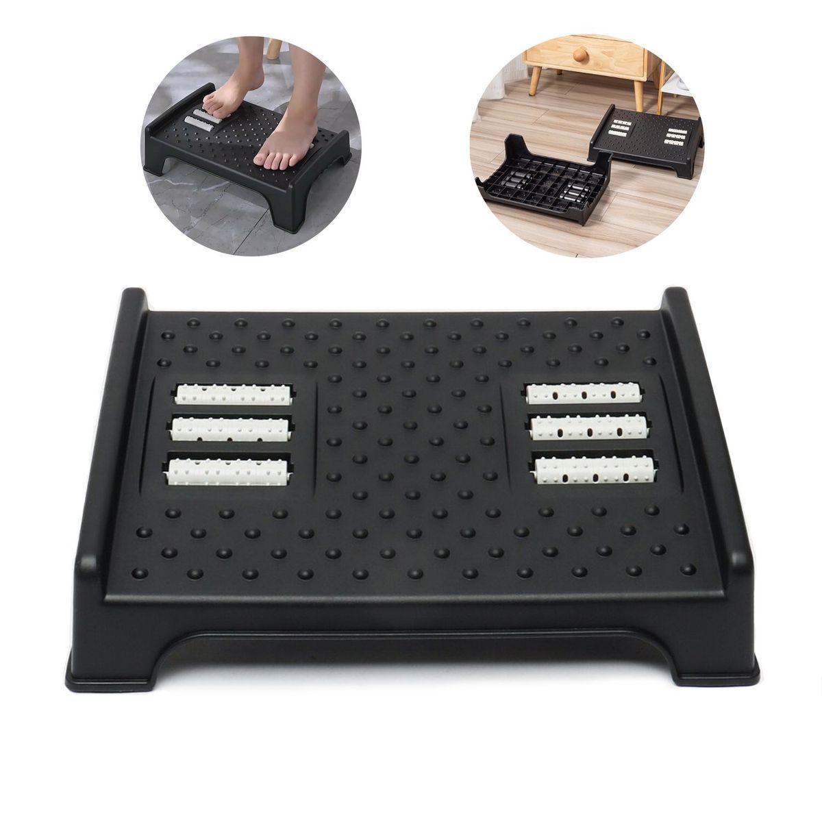 KUANGYE - Reposapie Pies Para Escritorio, Masajeador Ajustable 6 Nivel