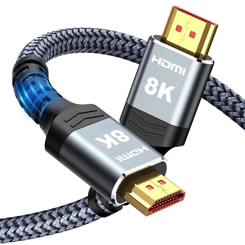 GENERICO - Cable Hdmi 8k 60hz, 4k 120hz 48gbps V2.1 Trenzado Oro 2 Mts
