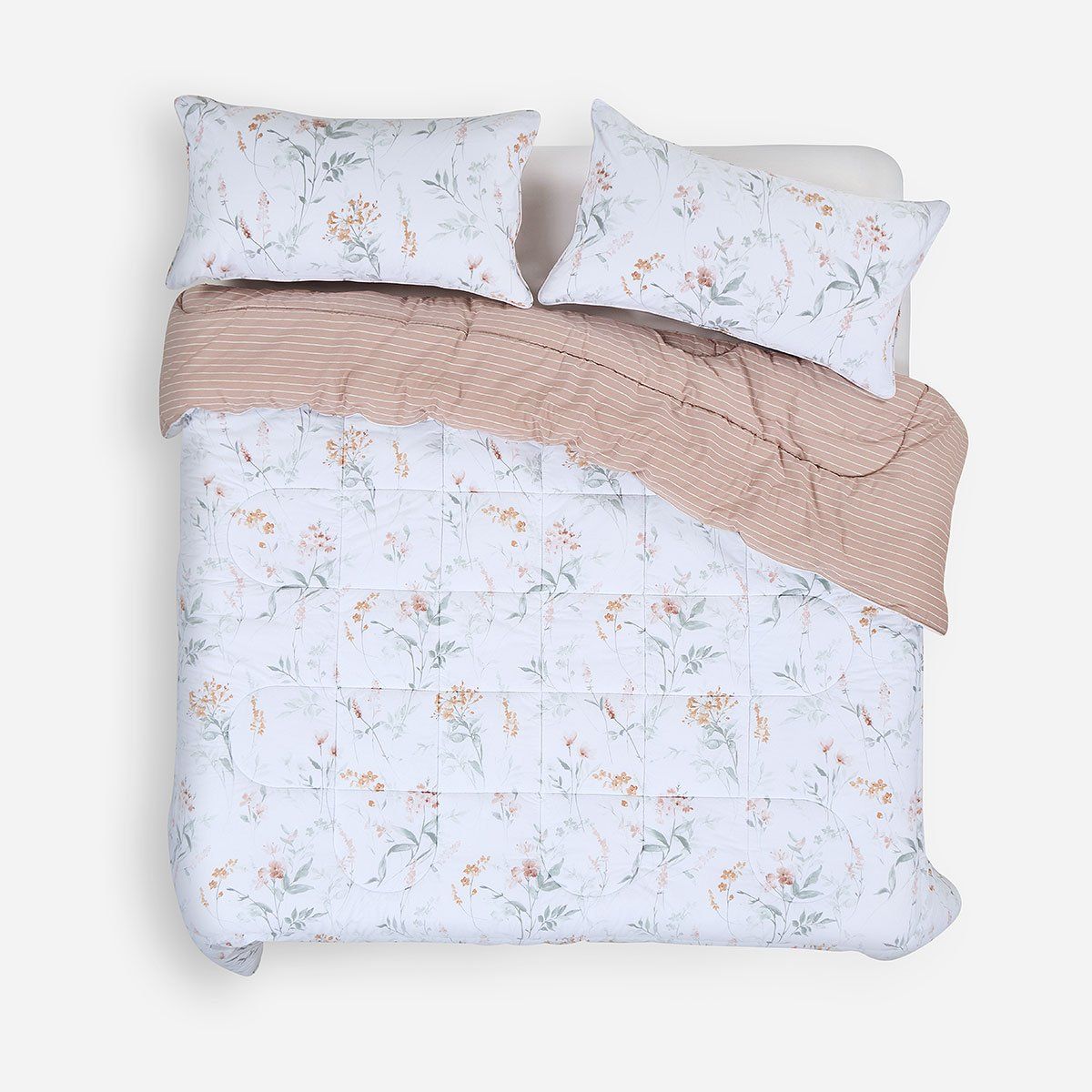 ROSEN - Plumón Algodón Reversible Begonia Rosa - Blanco Súper King