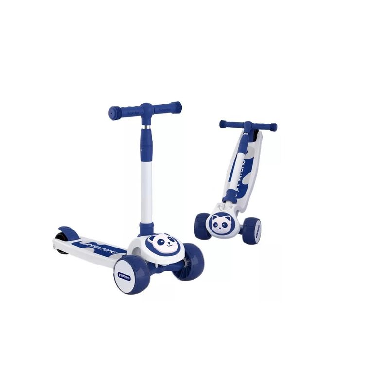 GENERICO - Scooter Infantil Premium Oso Panda Rueda Con Luces Blue