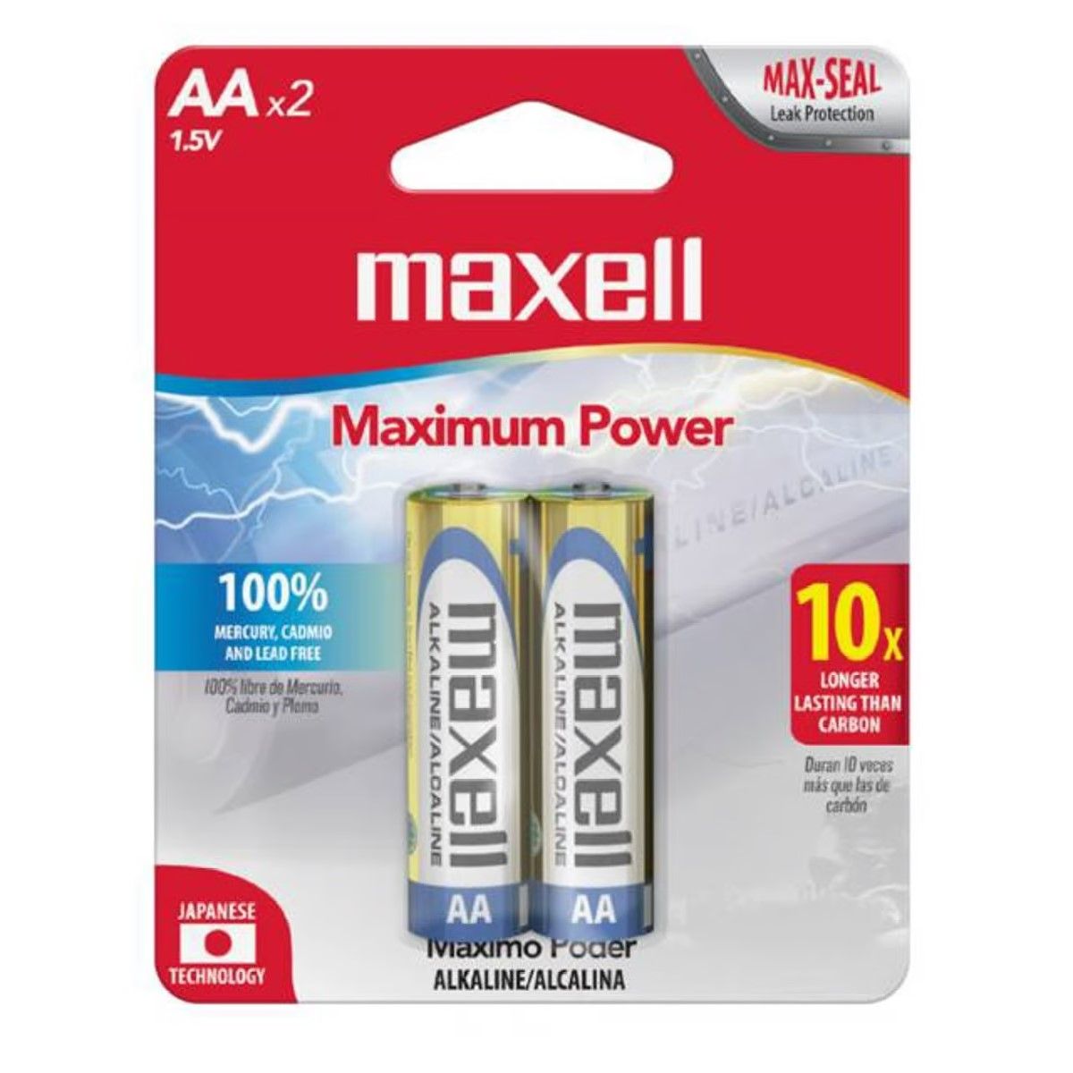MAXELL - Pack 2 Pilas Alcalinas Aa Maxell Blíster