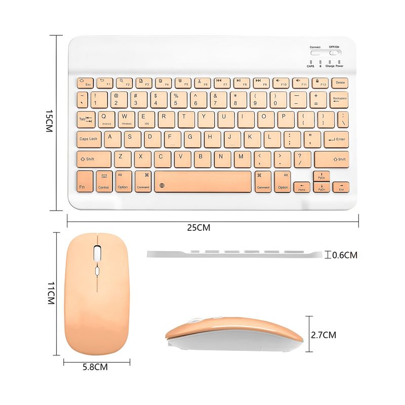 GENERICO - Pack Teclado Mouse Inalambrico Kit Teclado Para iPad Tablet