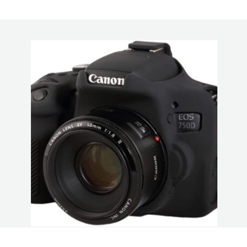 GENERICO - FUNDA SILICONA PARA CANON T6I 750D COLOR NEGRO