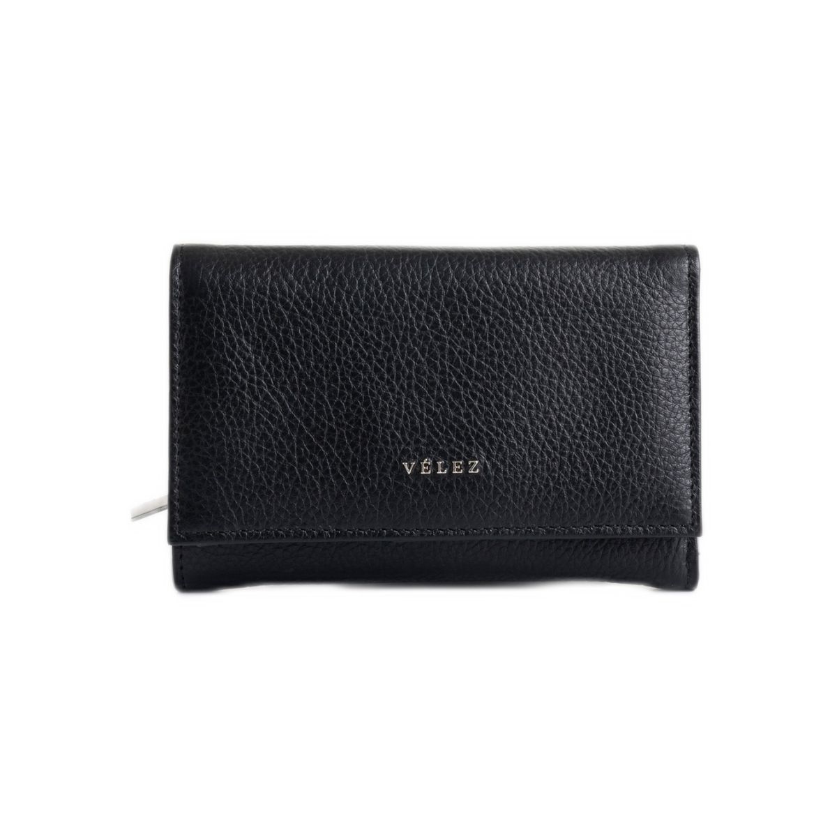 VELEZ - Vélez Billetera Real De Cuero Para Mujer Con Monedero Negro
