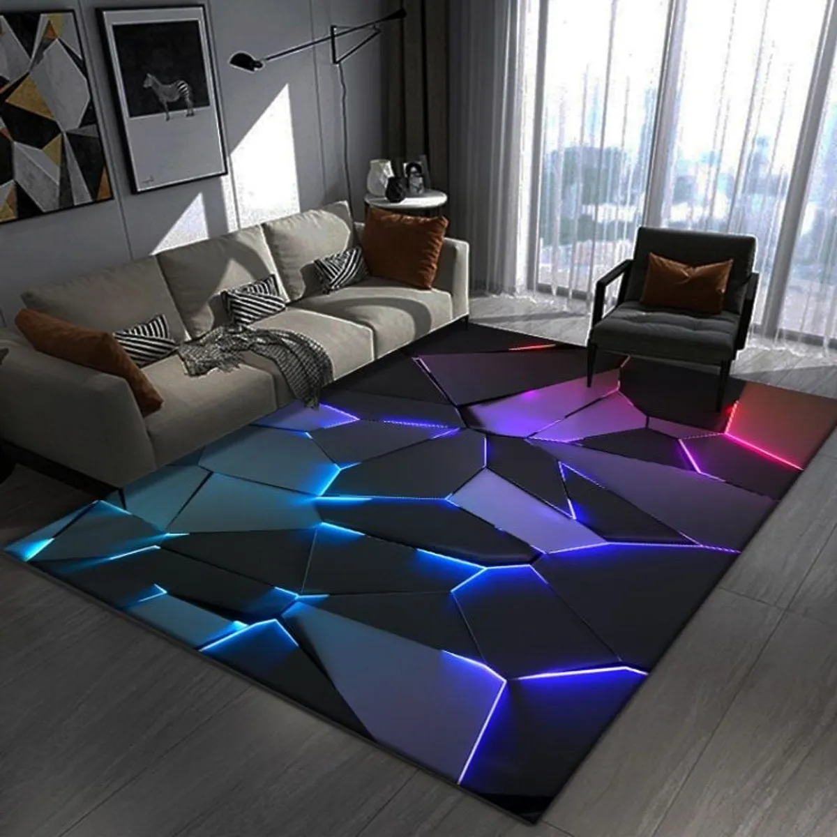 CRUSEC - Alfombra 3D Gamer 140X200cm Dormitorio Living Sala de juegos