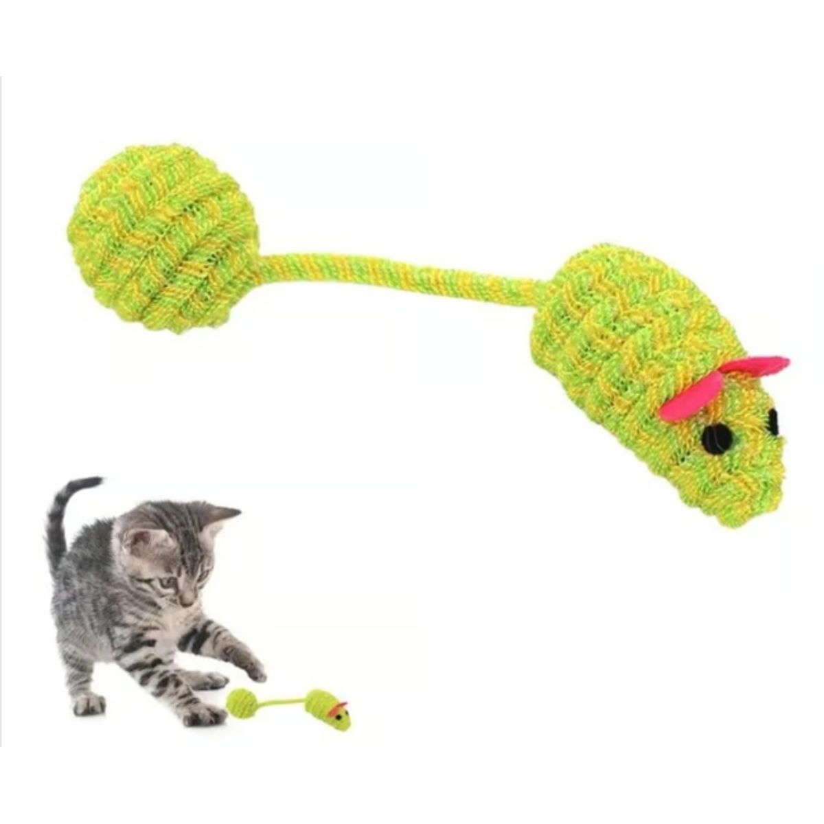 GENERICO - Juguete Interactivo Para Gato Ratón Pelota Amarillo