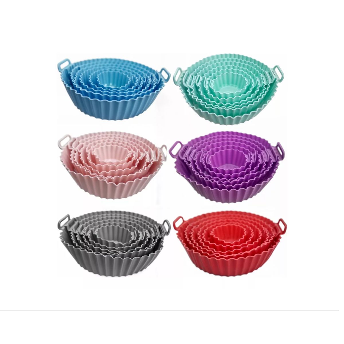 GENERICO - Moldes Silicona Para Airfryer Y Microondas-6unid-MORADO