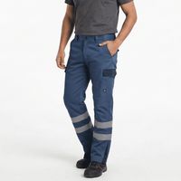Pantalón Cargo Reflectante Bicolor Hombre Gabardina Trabajo