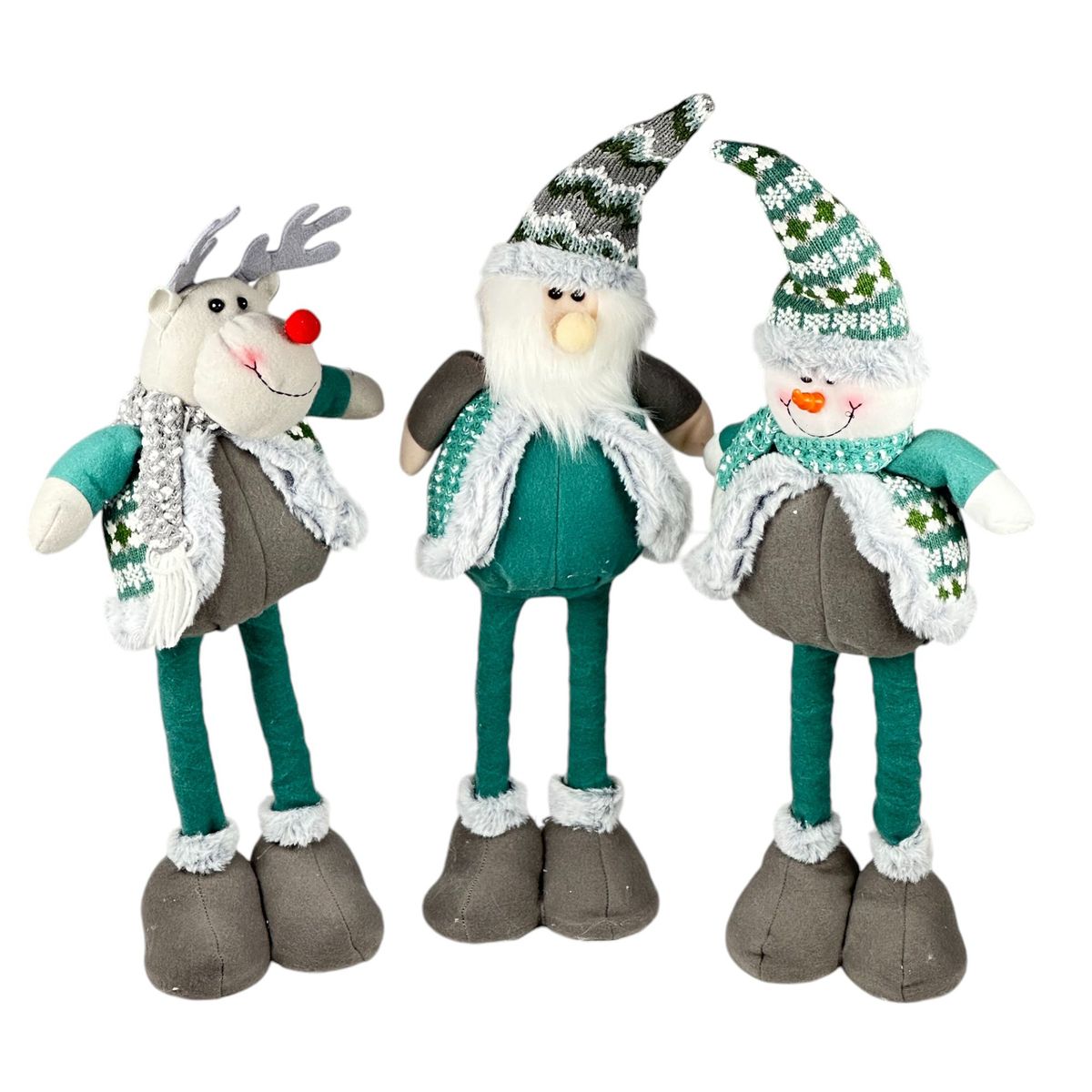 GENERICO - Pack De 3 Muñecos Navideños Patas Largas Decoracion Navidad