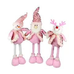 GENERICO - Pack De 3 Muñecos Navideños Patas Largas Decoracion Navidad