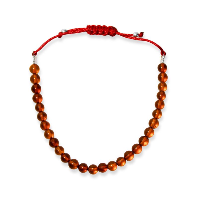 ANDREA COGGIOLA JOYAS - Pulsera Ámbar Bebé Cordón Rojo Plata Fina 925