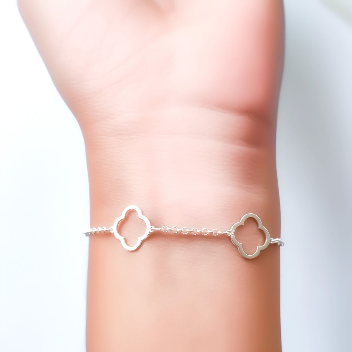 ANDREA - Pulsera Trébol Plata Fina 925