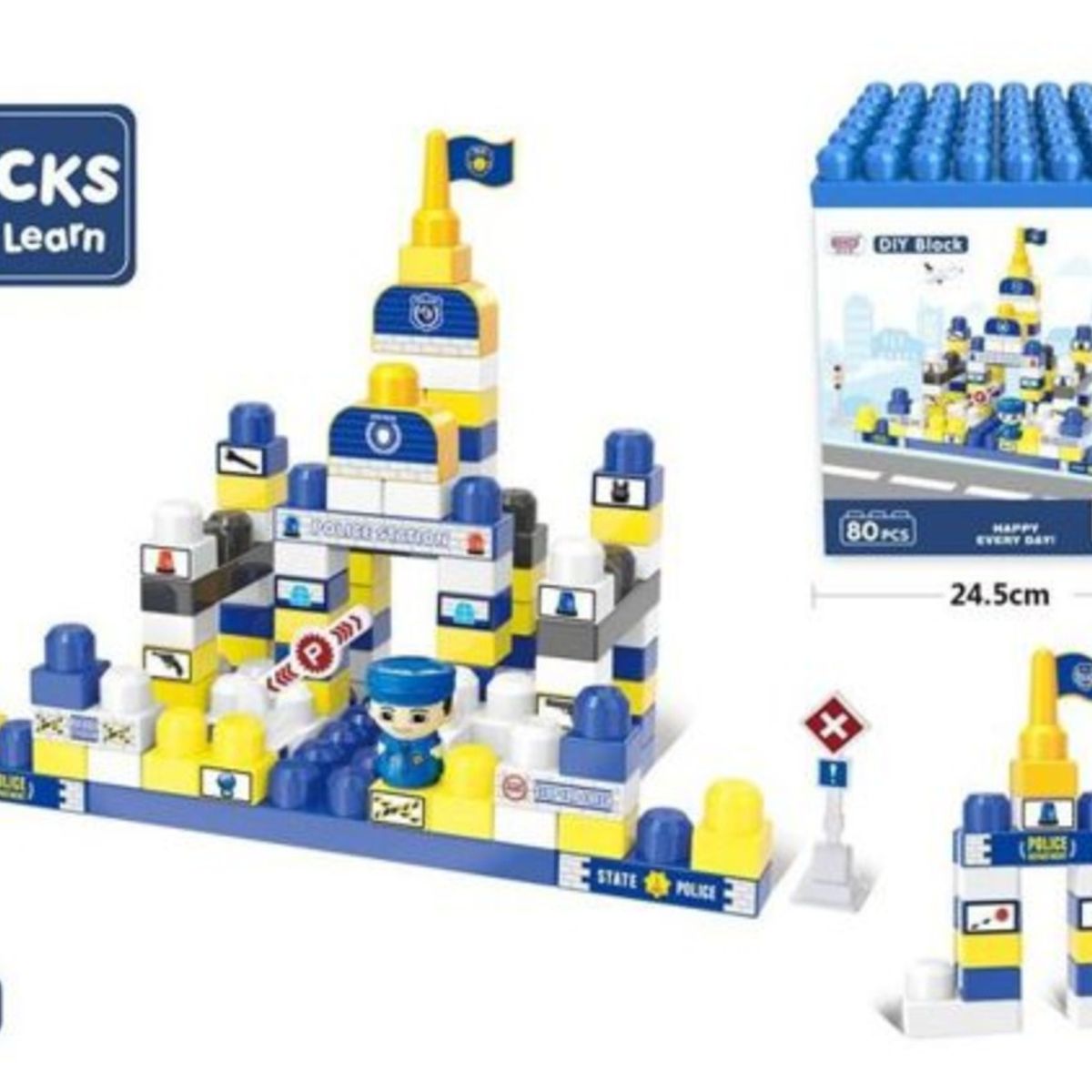 GENERICO - Bloques De Juguete Divertidos Construccion 80 Piezas Azul